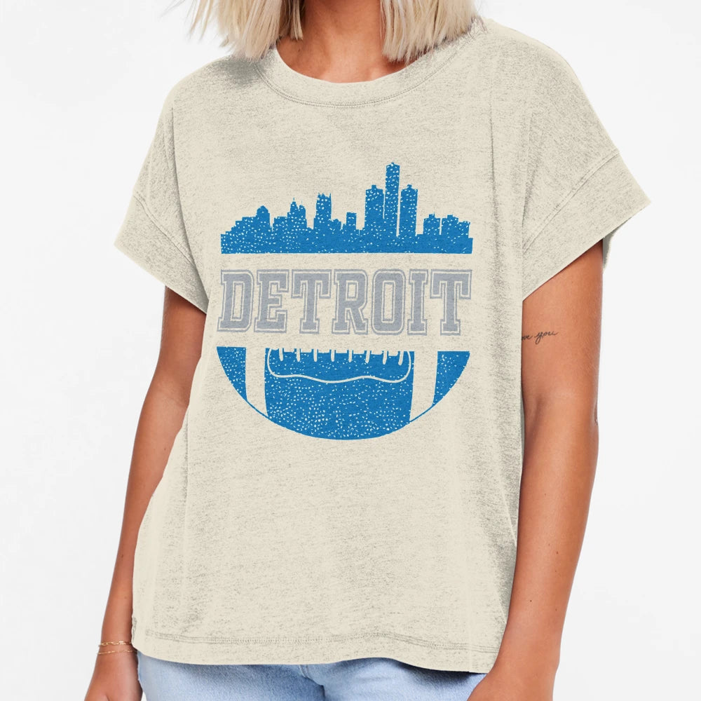 Lions Football Fan Detroit Skyline T-Shirt - Novelty Apparel Unisex - T-Shirt, Sweatshirt, Hoodie
