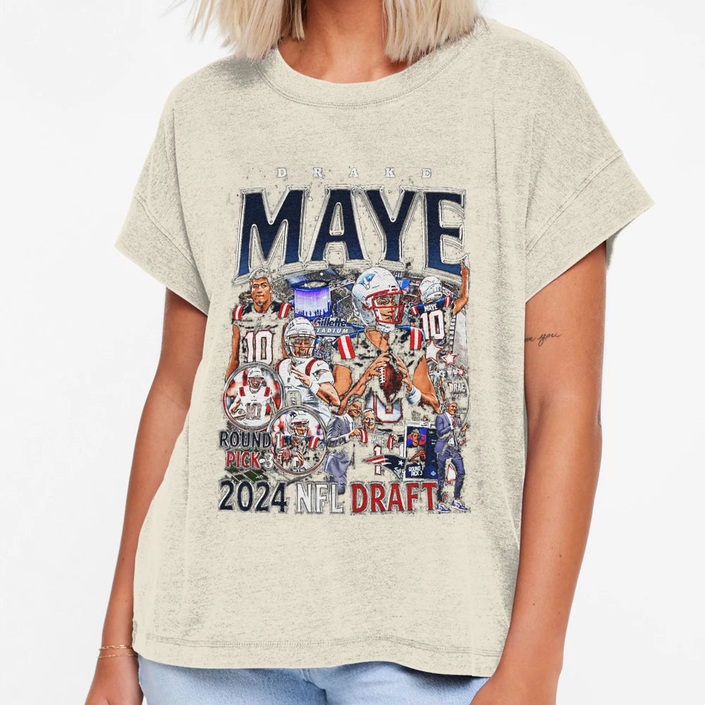Drake Maye T-Shirt - Custom Art Print Men Women - T-Shirt, Sweatshirt, Hoodie