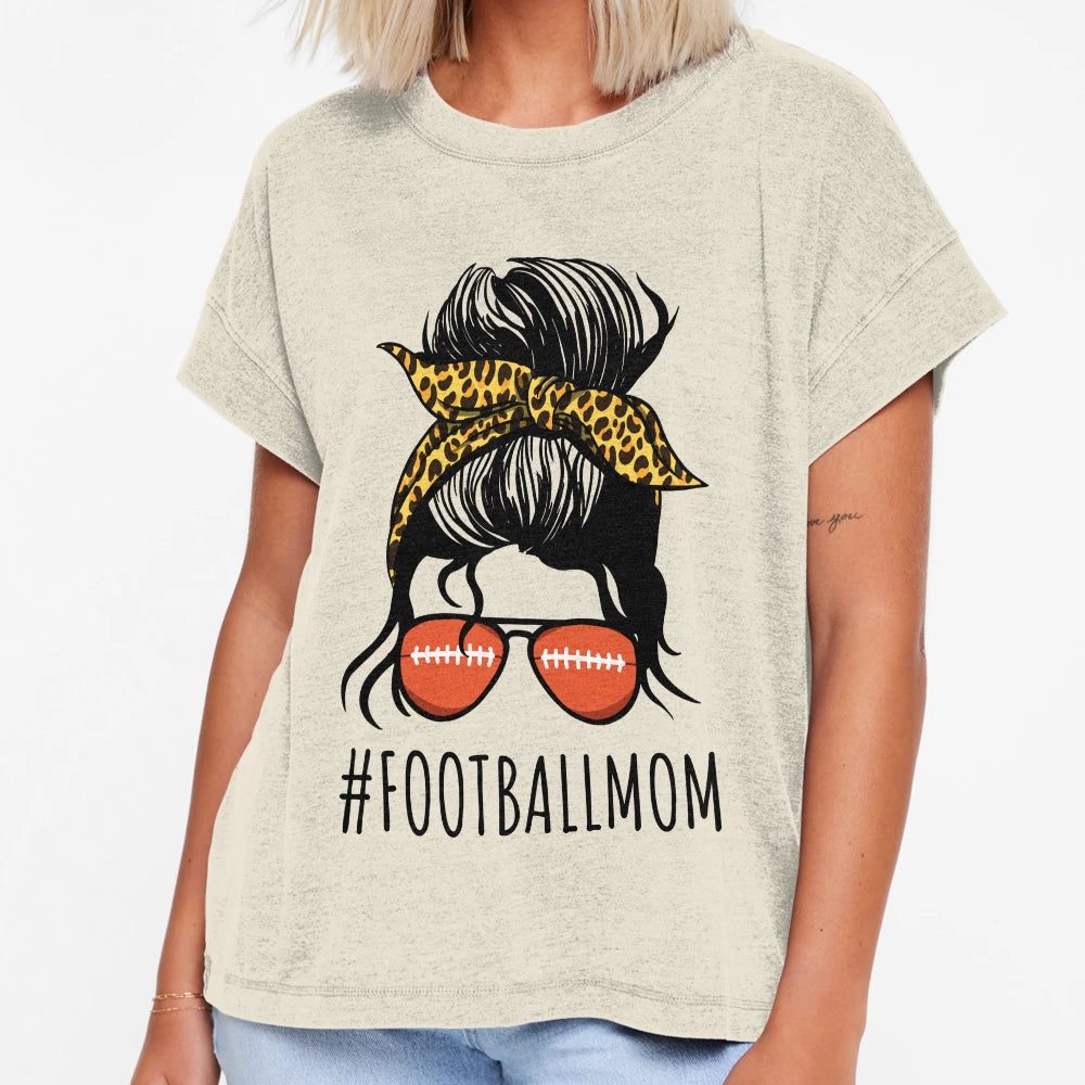 American Football Mom Leopard And T-Shirt - Fun Novelty Design for Adults - T-Shirt, Sweatshirt, Hoodie