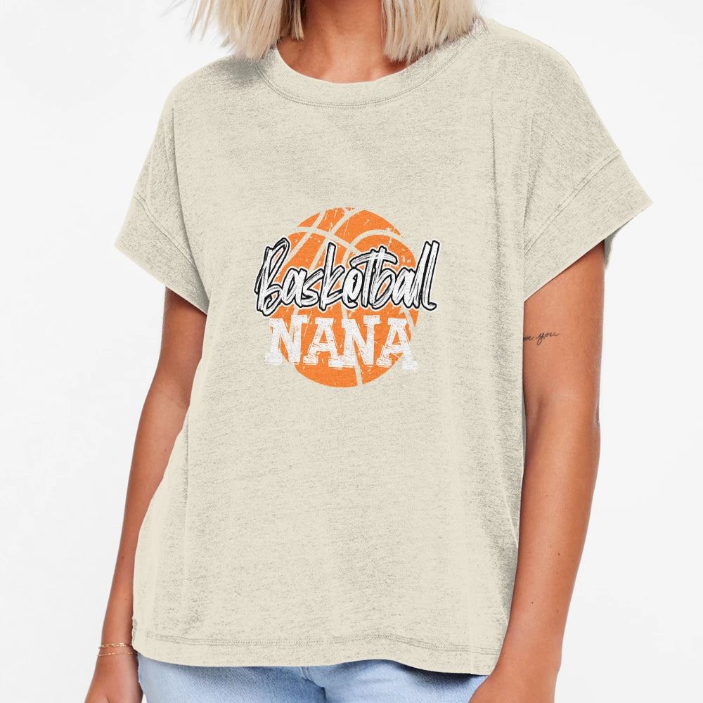 Womens Basketball Nana Distressed T-Shirt - Fun Novelty Design for Adults - T-Shirt, Sweatshirt, Hoodie