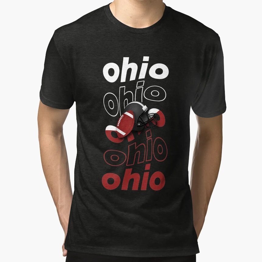 American Football State Ohio T-Shirt - Minimalist Print Unisex - T-Shirt, Sweatshirt, Hoodie