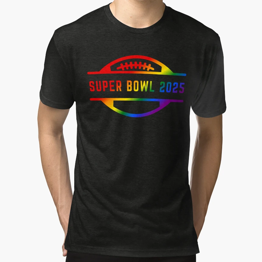 Super Bowl 2025 Pride Flag Game Day T-Shirt - Fun Novelty Design Unisex - T-Shirt, Sweatshirt, Hoodie
