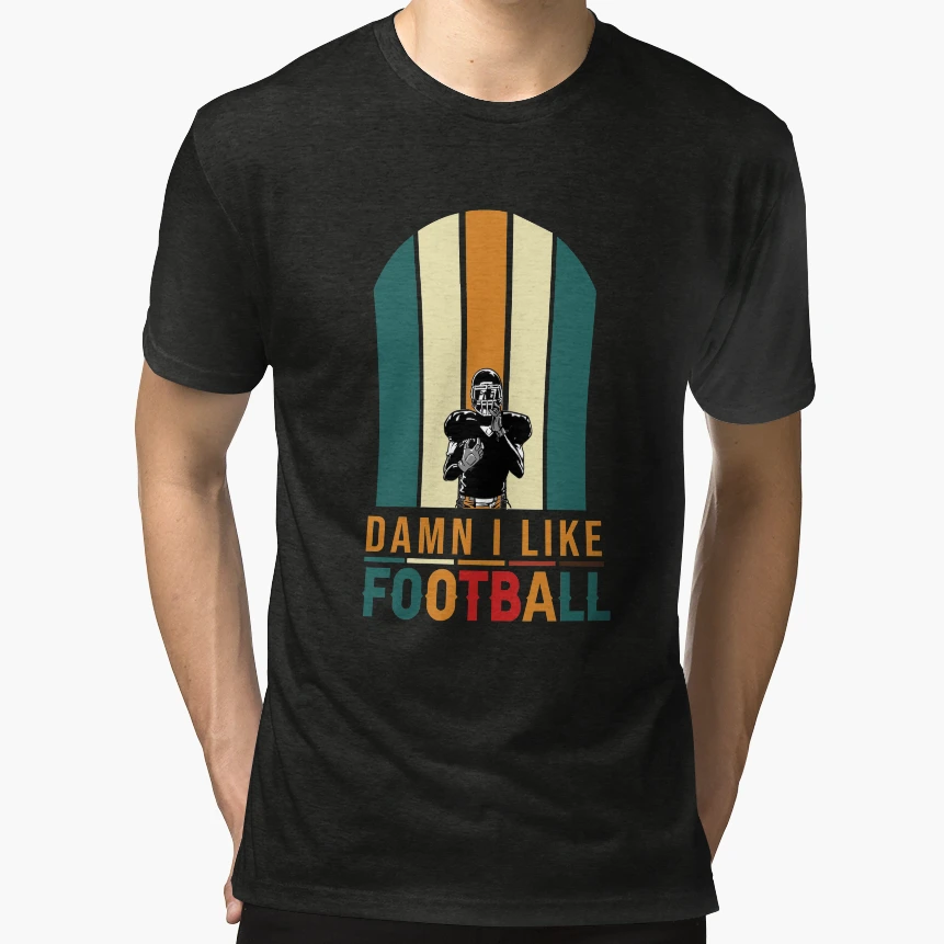 Damn I Like Football American T-Shirt - Minimalist Print for Adults - T-Shirt, Sweatshirt, Hoodie