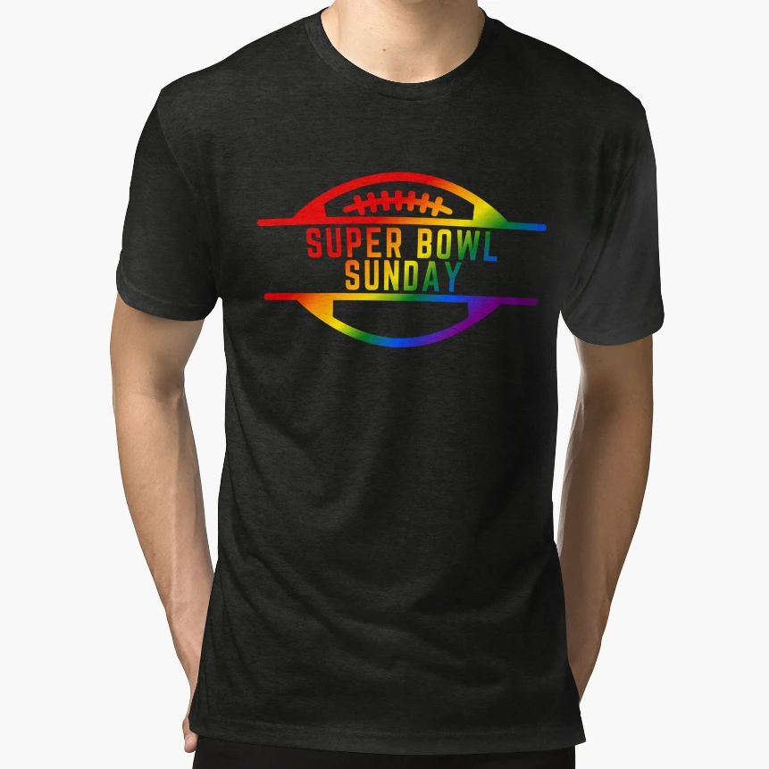Super Bowl Sunday Pride Flag Game T-Shirt - Casual Everyday Wear Men Women - T-Shirt, Sweatshirt, Hoodie