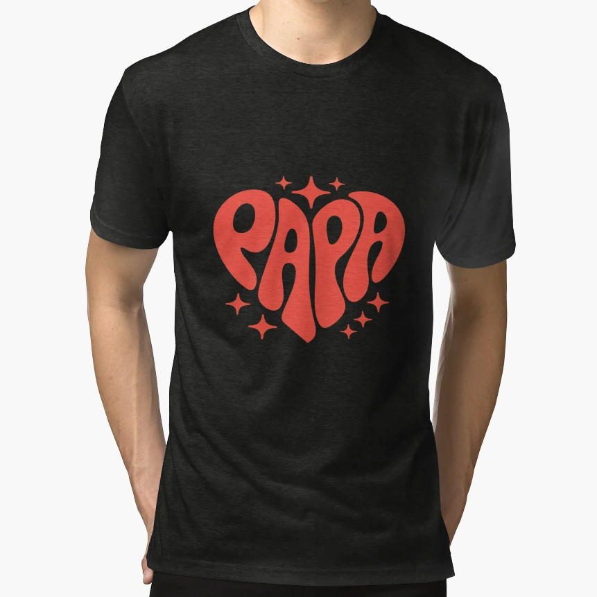 Papa Dad Papa Heart Fathers Day T-Shirt - Novelty Apparel Unisex - T-Shirt, Sweatshirt, Hoodie