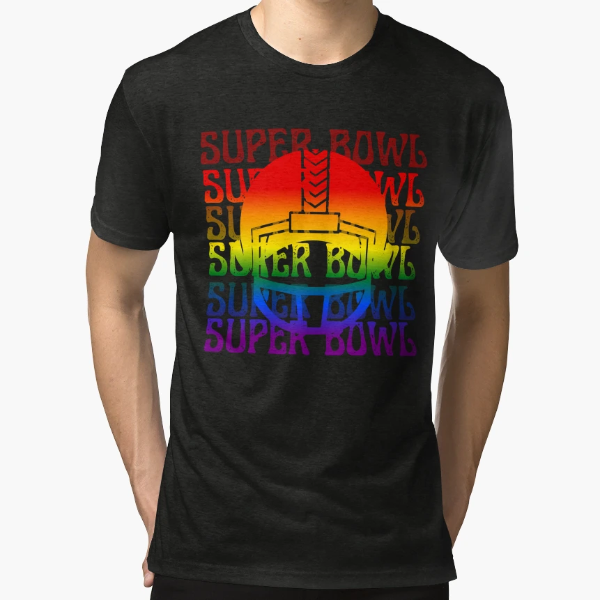 Super Bowl Helmet Pride Flag Game Day T-Shirt - Minimalist Print Unisex - T-Shirt, Sweatshirt, Hoodie