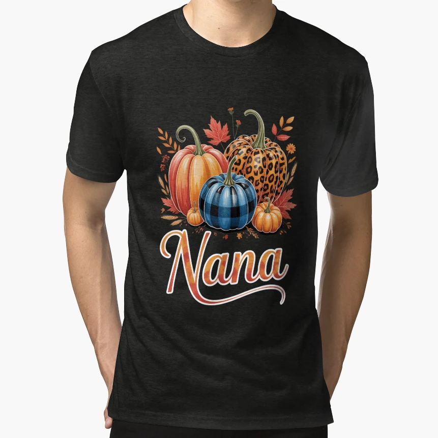 Nana Thanksgiving Leopard Fall Pumpkins T-Shirt - Aesthetic Graphic Unisex - T-Shirt, Sweatshirt, Hoodie