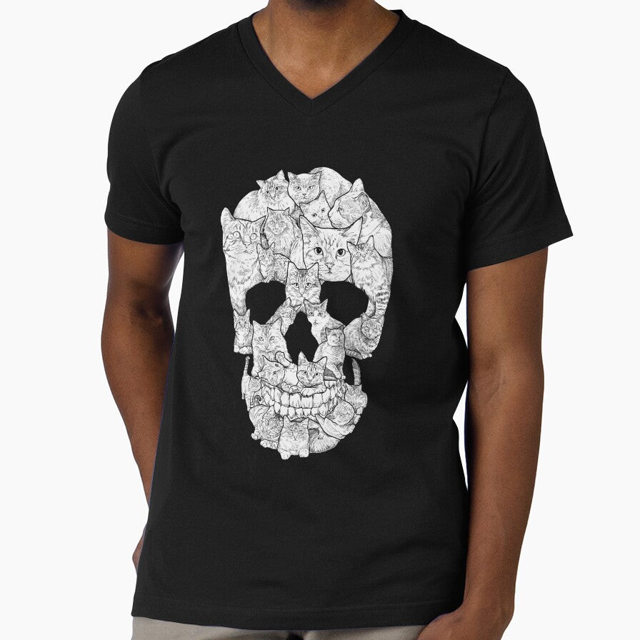 Cat Skull by designbydinny - Adult & Kids T-Shirts, Sweatshirts & Hoodies apparel design preview 1
