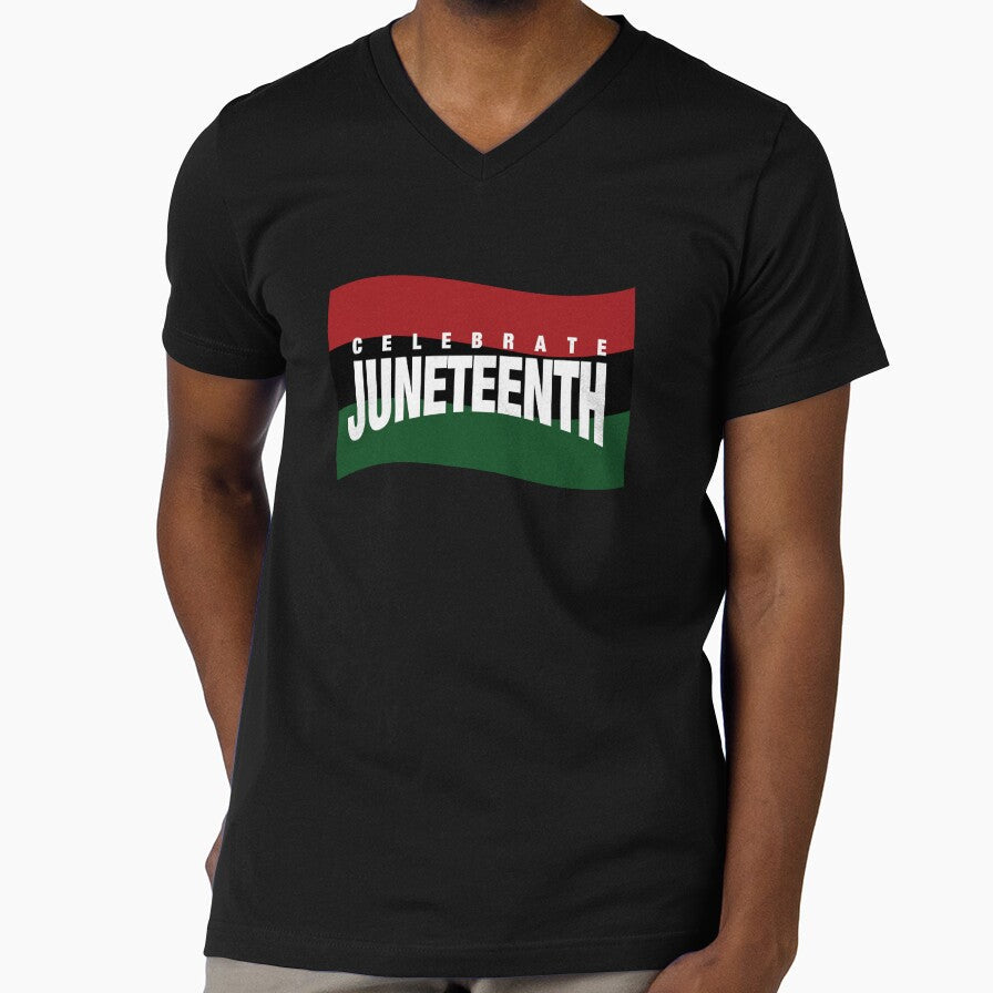 Celebrate Juneteenth African Flag by blackartmatters - Adult & Kids T-Shirts, Sweatshirts & Hoodies apparel design preview 1