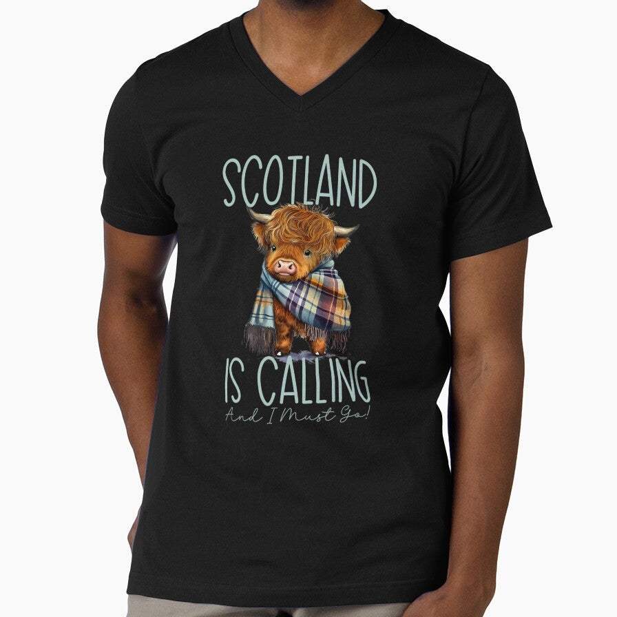 Scotland is Calling and I must Go! Highland Cow by - Adult & Kids T-Shirts, Sweatshirts & Hoodies apparel design preview 1