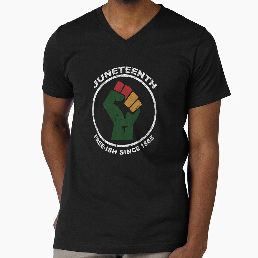 Juneteenth Free-Ish Since 1865 Raised Fist by - Adult & Kids T-Shirts, Sweatshirts & Hoodies apparel design preview 1
