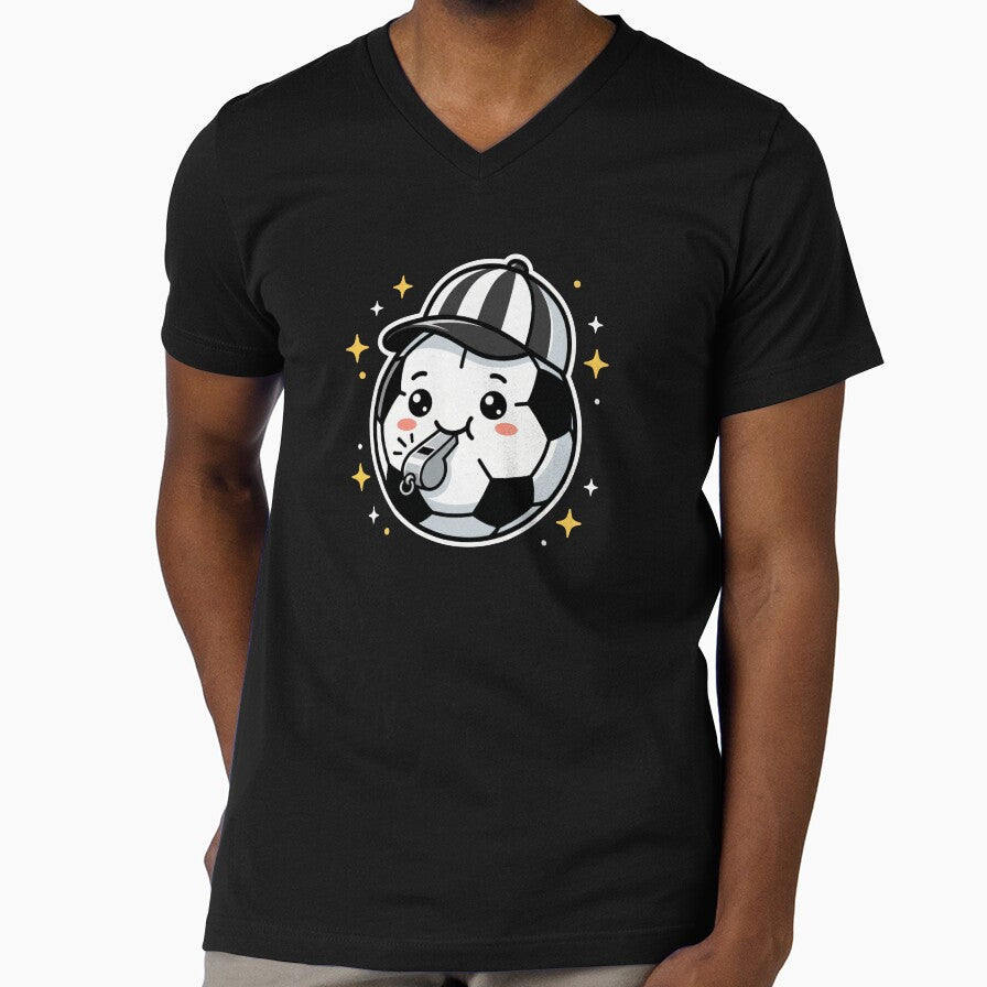 Cute Kawaii Soccer Ball Referee Whistle by - Adult & Kids T-Shirts, Sweatshirts & Hoodies apparel design preview 1