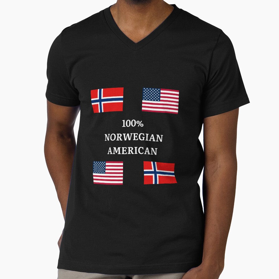 100% Norwegian American by Artmugic - Adult & Kids T-Shirts, Sweatshirts & Hoodies apparel design preview 1