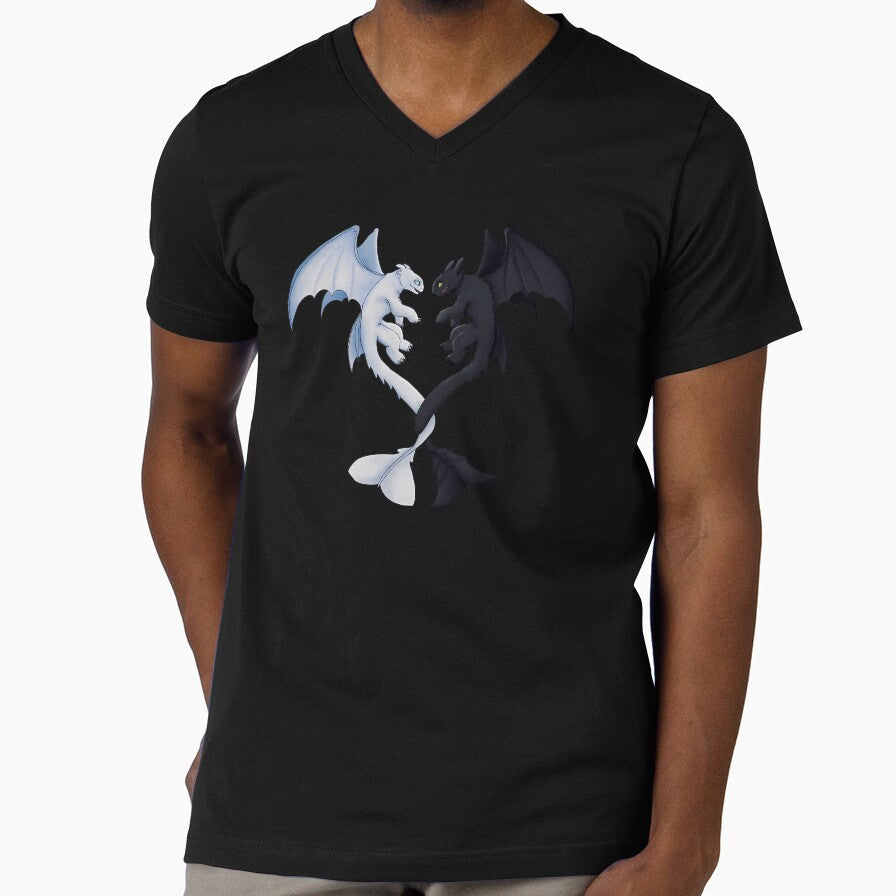 Toothless-And-Lightfury by earline4fk - Adult & Kids T-Shirts, Sweatshirts & Hoodies apparel design preview 1
