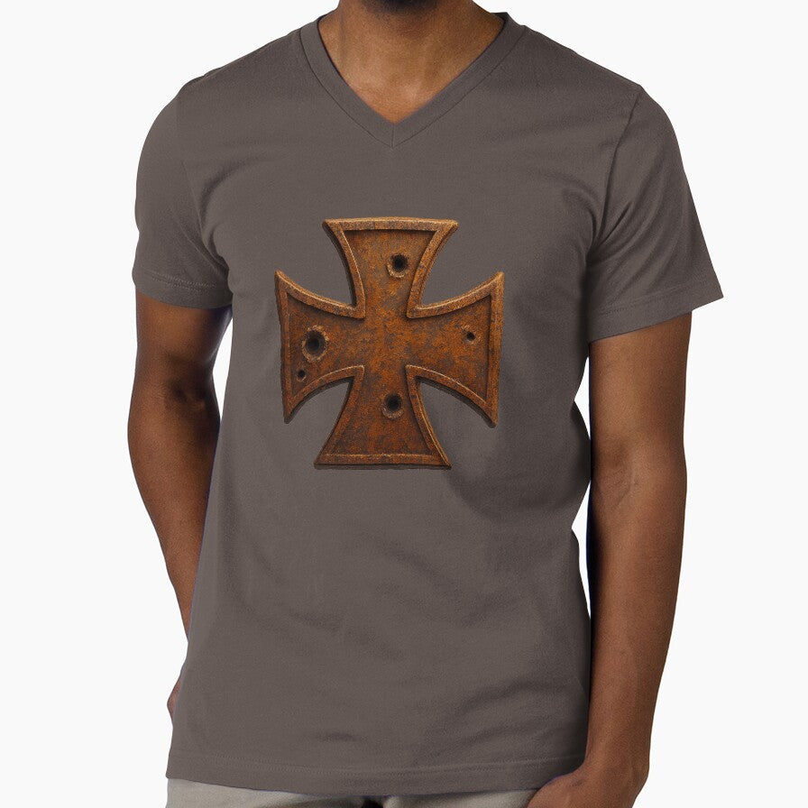 Rusted Iron Cross Historical Military Medal Design by - Adult & Kids T-Shirts, Sweatshirts & Hoodies apparel design preview 1