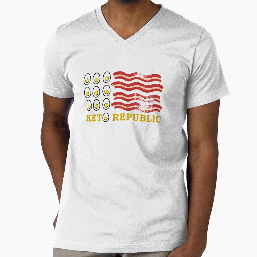 KETO REPUBLIC EGGS AND BACON Sticker by aydapadi - Adult & Kids T-Shirts, Sweatshirts & Hoodies apparel design preview 1