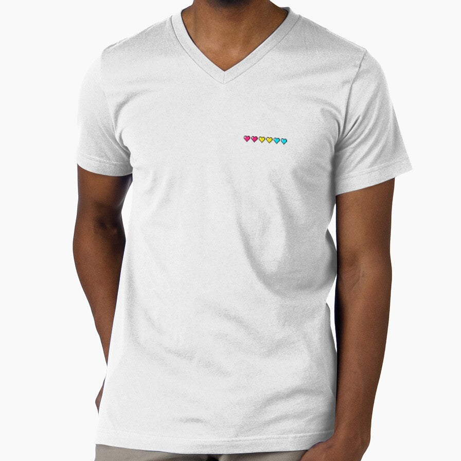 8-bit Pansexual Pride Hearts by SpookyWoosh - Adult & Kids T-Shirts, Sweatshirts & Hoodies apparel design preview 1