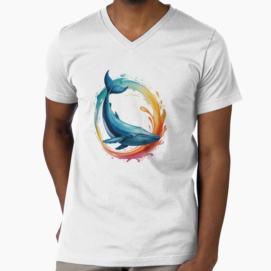 Whale in rainbow circle symbol of the ocean cycle by - Adult & Kids T-Shirts, Sweatshirts & Hoodies apparel design preview 1
