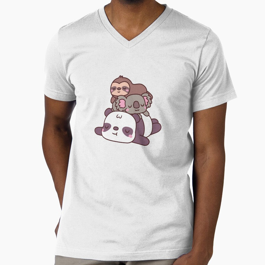 Cute Chilling Panda, Koala and Sloth by rustydoodle - Adult & Kids T-Shirts, Sweatshirts & Hoodies apparel design preview 1