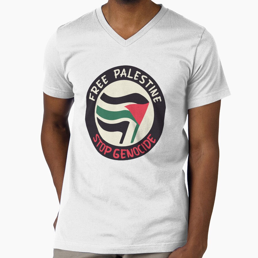 Free Palestine Antifa by piscininha - Adult & Kids T-Shirts, Sweatshirts & Hoodies apparel design preview 1