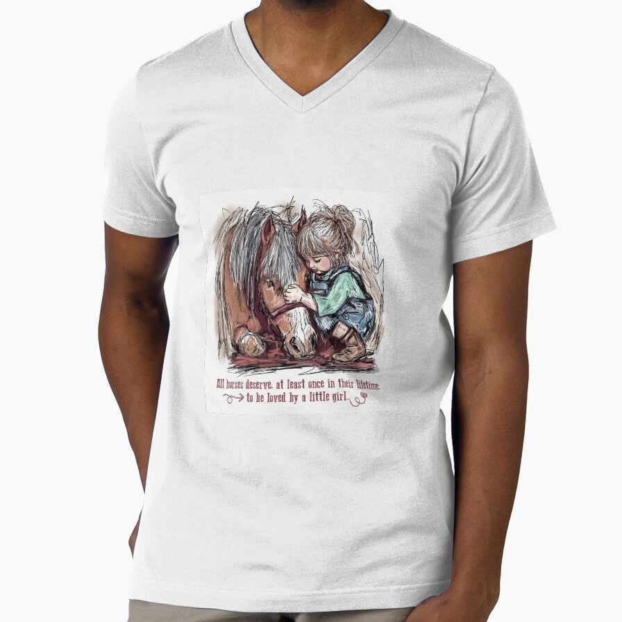 Little Girls and their Horses by TraceyMackieArt - Adult & Kids T-Shirts, Sweatshirts & Hoodies apparel design preview 1