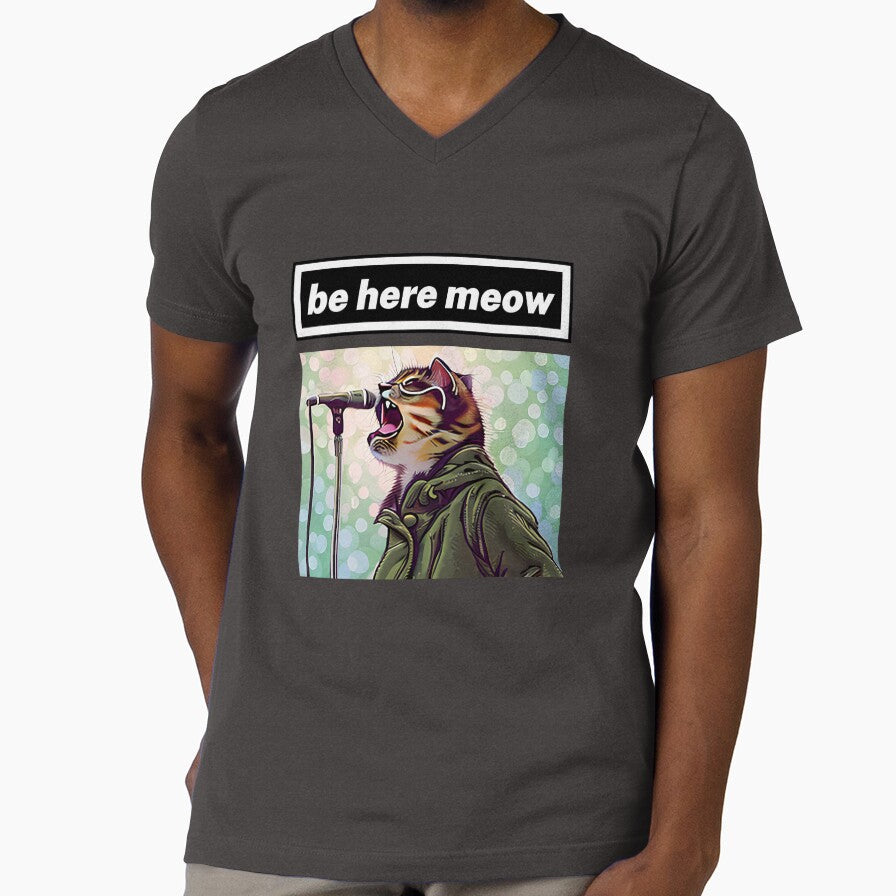 Brit pop cat be here meow by freemancreative - Adult & Kids T-Shirts, Sweatshirts & Hoodies apparel design preview 1
