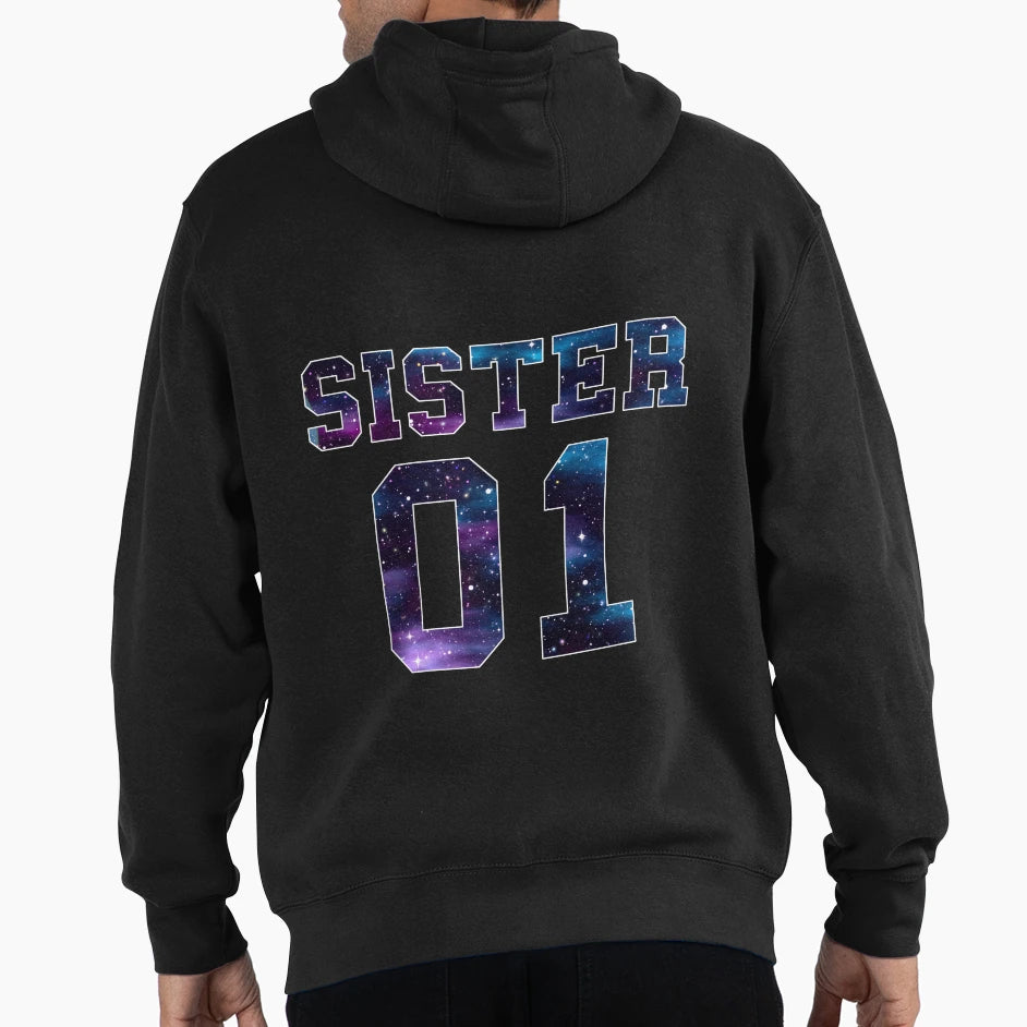 Sister 01 Sister Girlfriend Hoodie - Minimalist Print Unisex - T-Shirt, Sweatshirt, Hoodie