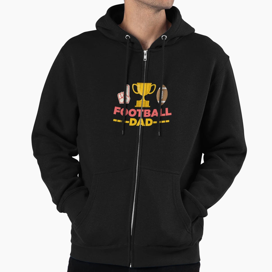 Football Dad Rugby Hoodie - Graphic Print Unisex - T-Shirt, Sweatshirt, Hoodie