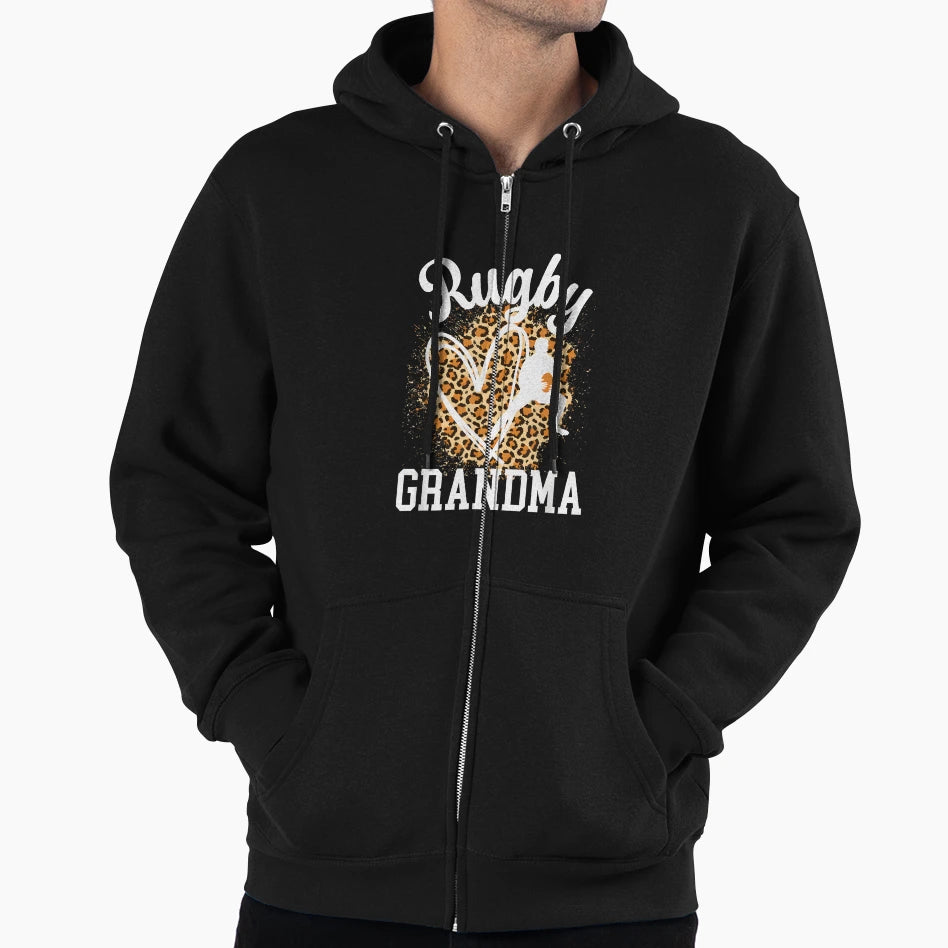 Rugby Grandma Heart Grandma Rugby Hoodie - Casual Everyday Wear Unisex - T-Shirt, Sweatshirt, Hoodie