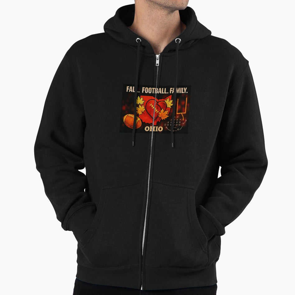 Fall Football Family Ohio Hoodie - Streetwear Style for Adults - T-Shirt, Sweatshirt, Hoodie