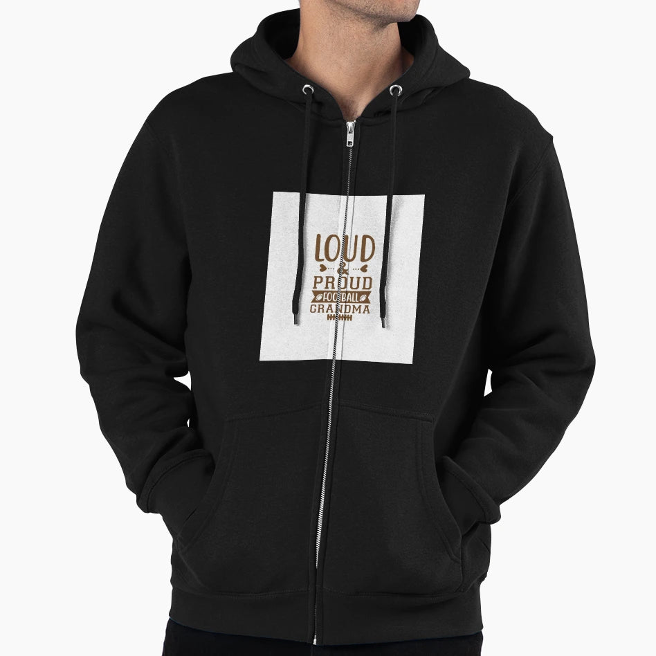 Loud And Proud Football Grandma Chiffon Hoodie - Unique Graphic Unisex - T-Shirt, Sweatshirt, Hoodie