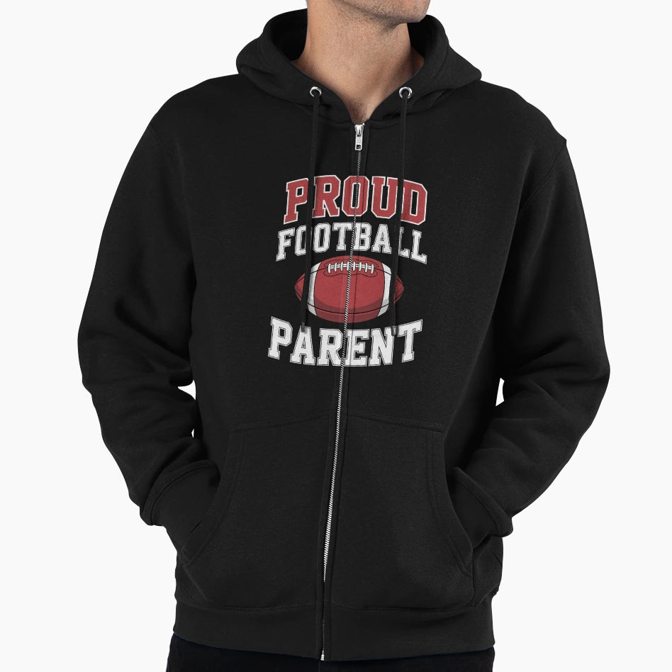 Proud Football Parent Game Day Sports Hoodie - Unique Graphic Unisex - T-Shirt, Sweatshirt, Hoodie