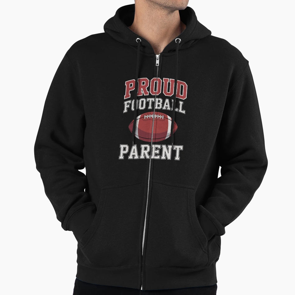 Proud Football Parent Game Day Hoodie - Casual Everyday Wear for Adults - T-Shirt, Sweatshirt, Hoodie