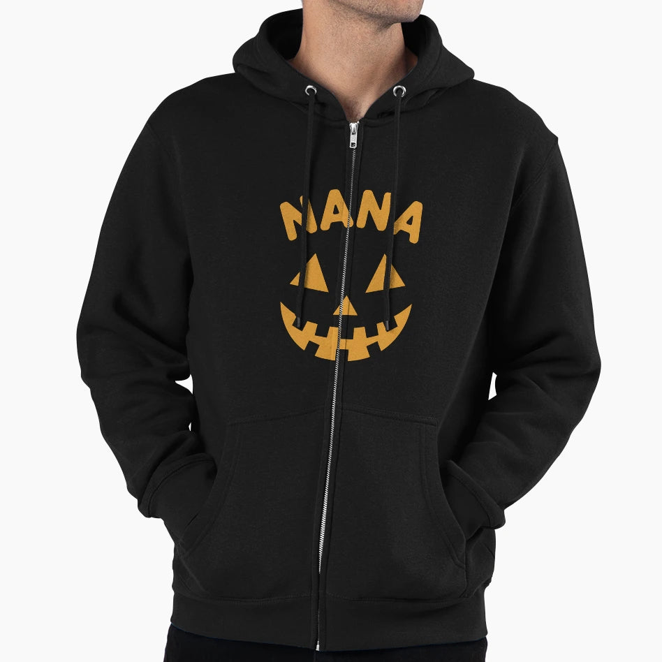 Scary Pumpkin Nana Grandmother Matching Hoodie - Streetwear Style Unisex - T-Shirt, Sweatshirt, Hoodie