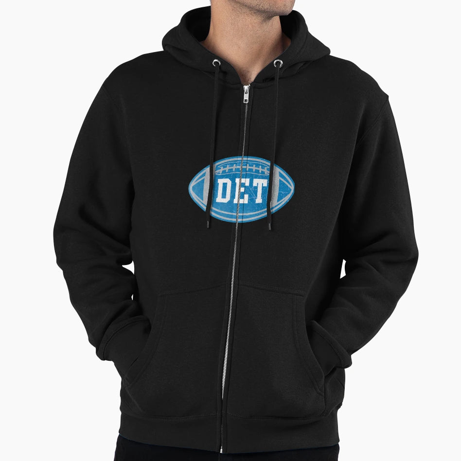 Detroit Football Throwback Hoodie - Novelty Apparel for Adults - T-Shirt, Sweatshirt, Hoodie