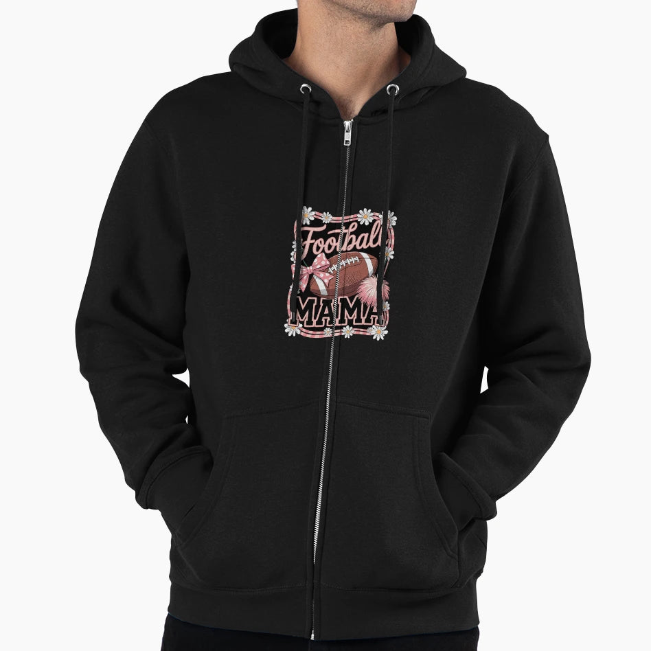 Coquette Bow Funny Football Mama Game Hoodie - Aesthetic Graphic Men Women - T-Shirt, Sweatshirt, Hoodie