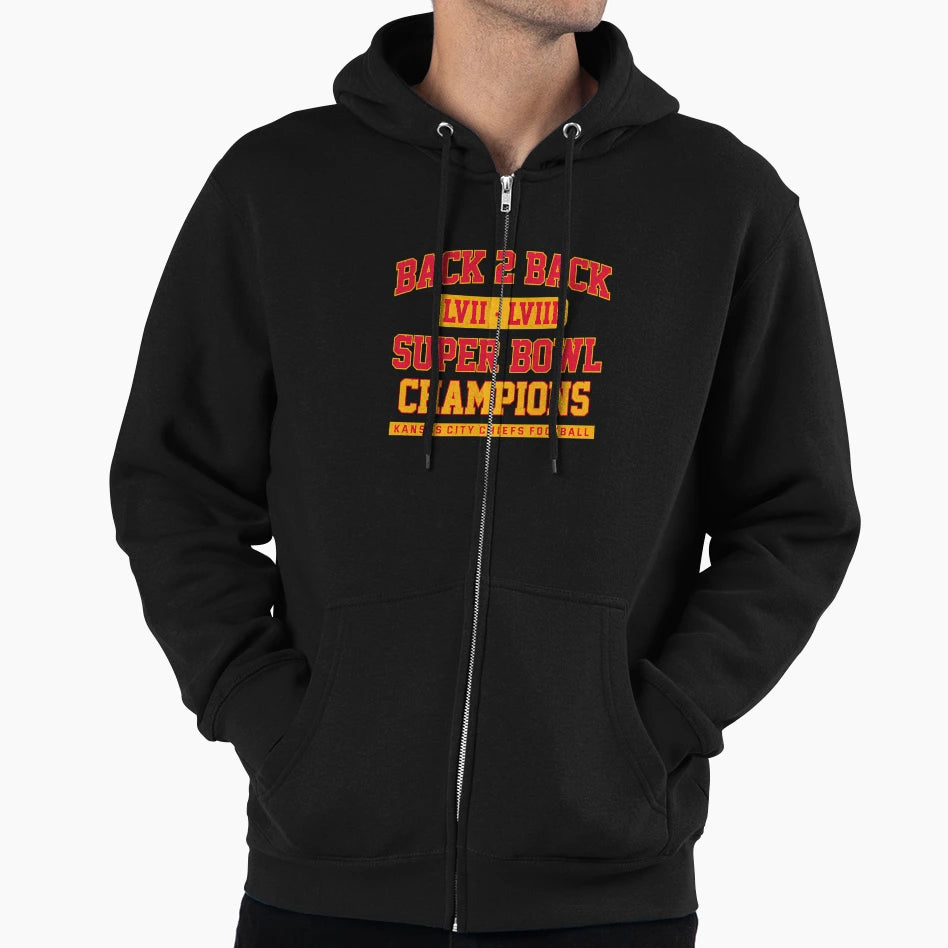 Back 2 Back Super Bowl Champions Lviii T-Shirt - Minimalist Print Unisex - T-Shirt, Sweatshirt, Hoodie