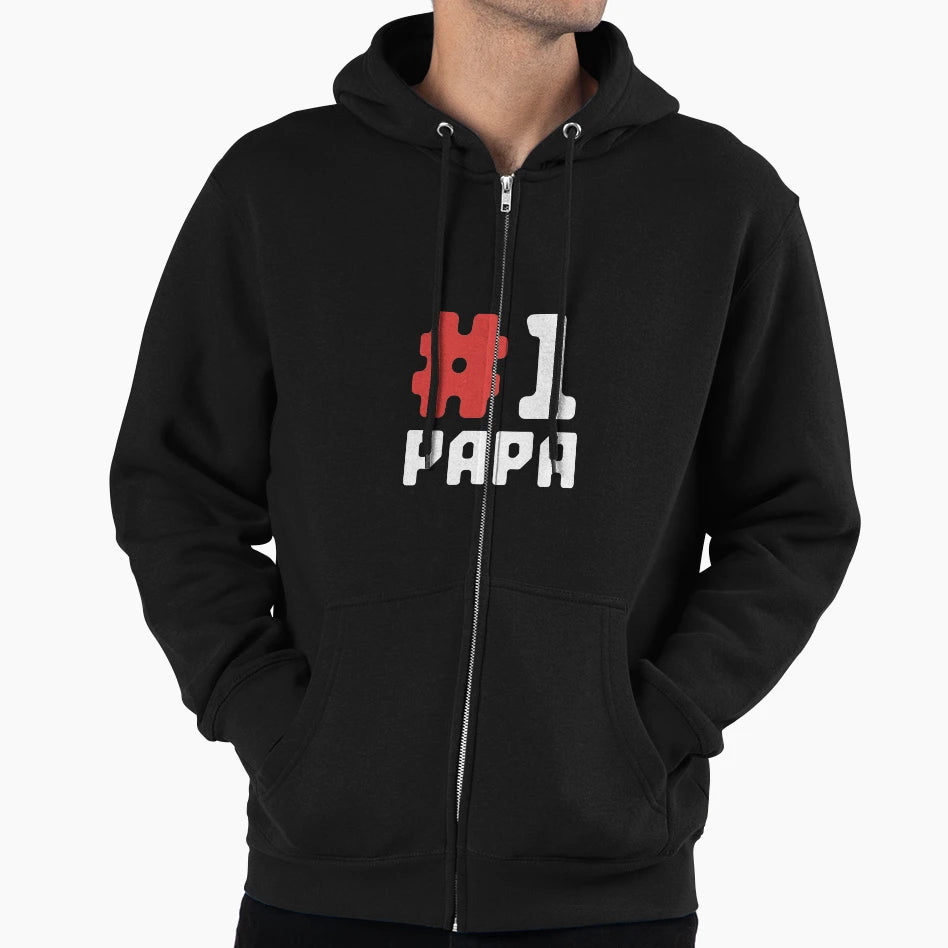 Mens Number One Papa 1 Fathers Day Hoodie - Custom Art Print for Adults - T-Shirt, Sweatshirt, Hoodie