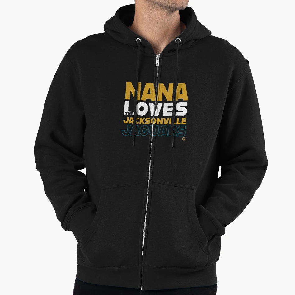 Nana Loves Jacksonville Jaguars T-Shirt - Graphic Print Unisex - T-Shirt, Sweatshirt, Hoodie