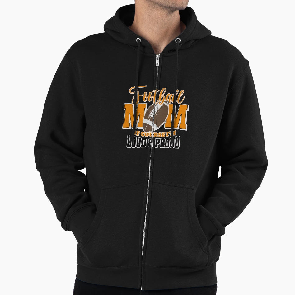 Proud Football Mom Hoodie - Unique Graphic for Adults - T-Shirt, Sweatshirt, Hoodie