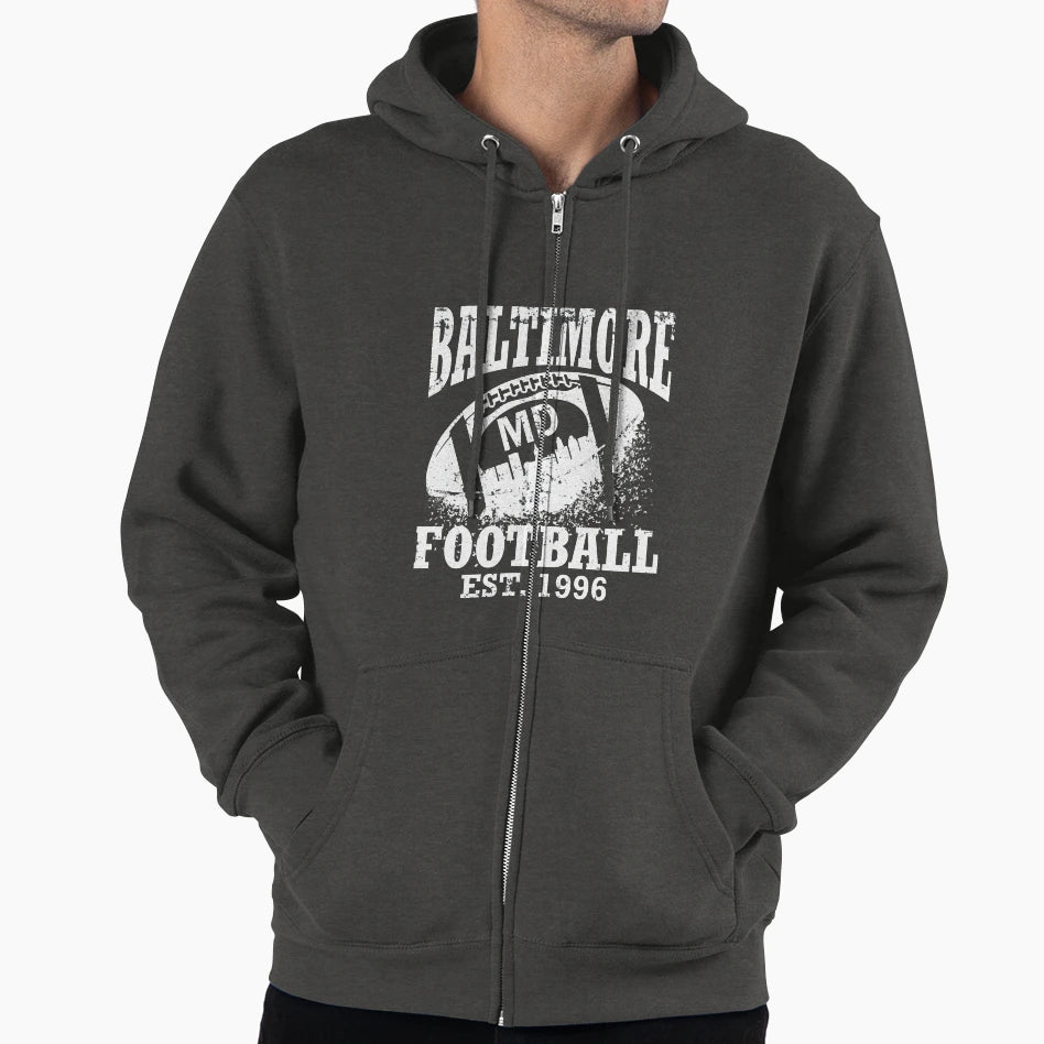 Baltimore Football Hoodie - Minimalist Print Men Women - T-Shirt, Sweatshirt, Hoodie