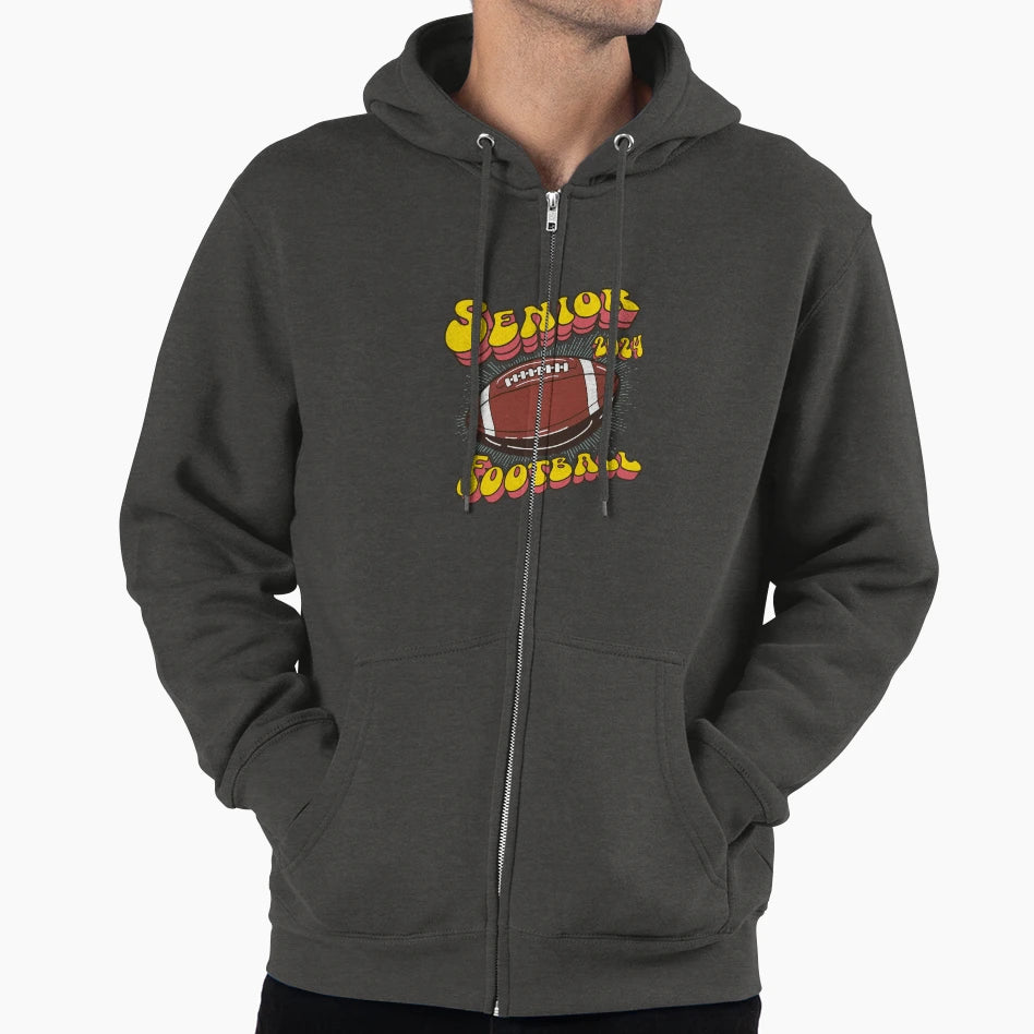 2024 Senior Football Hoodie - Trendy Graphic for Adults - T-Shirt, Sweatshirt, Hoodie