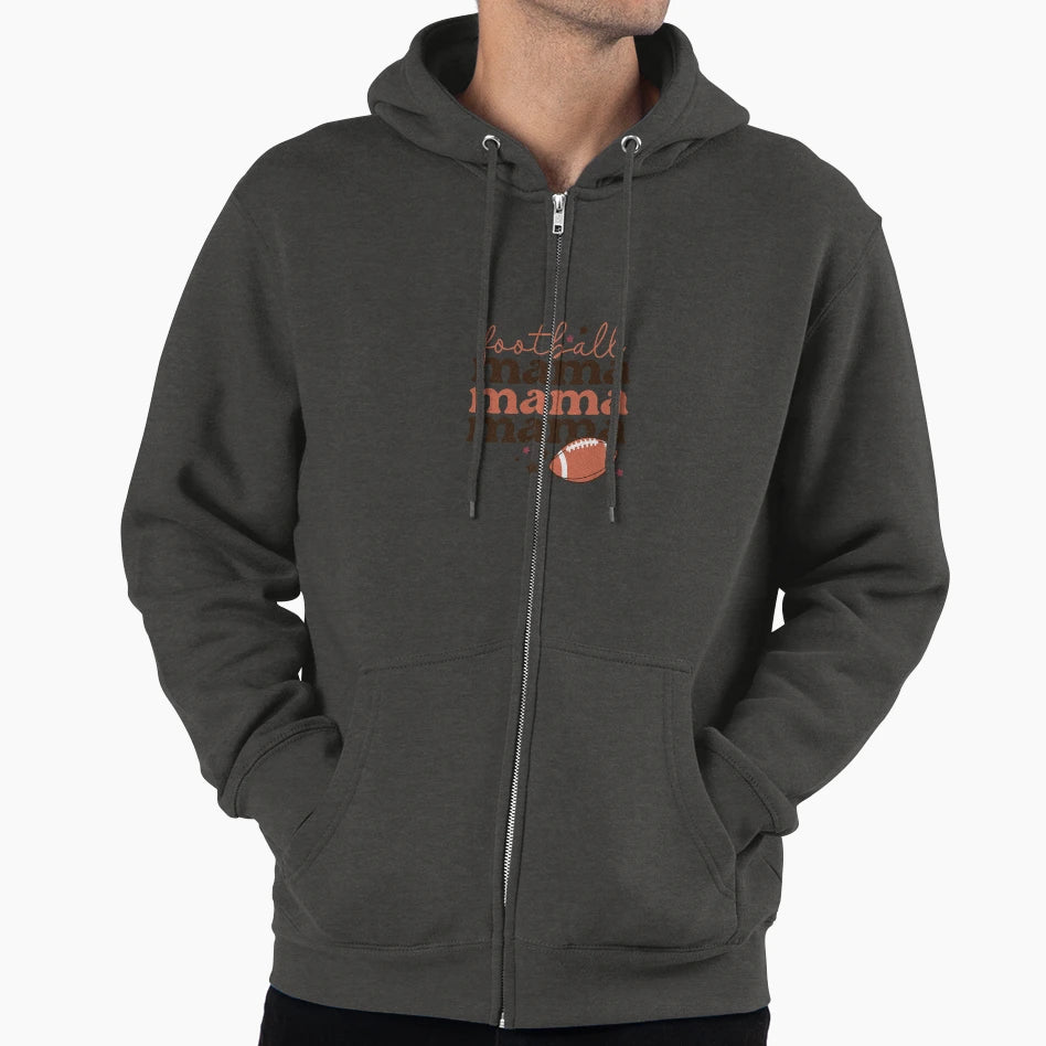 Football Mama Brown Sports Hoodie - Fun Novelty Design Men Women - T-Shirt, Sweatshirt, Hoodie