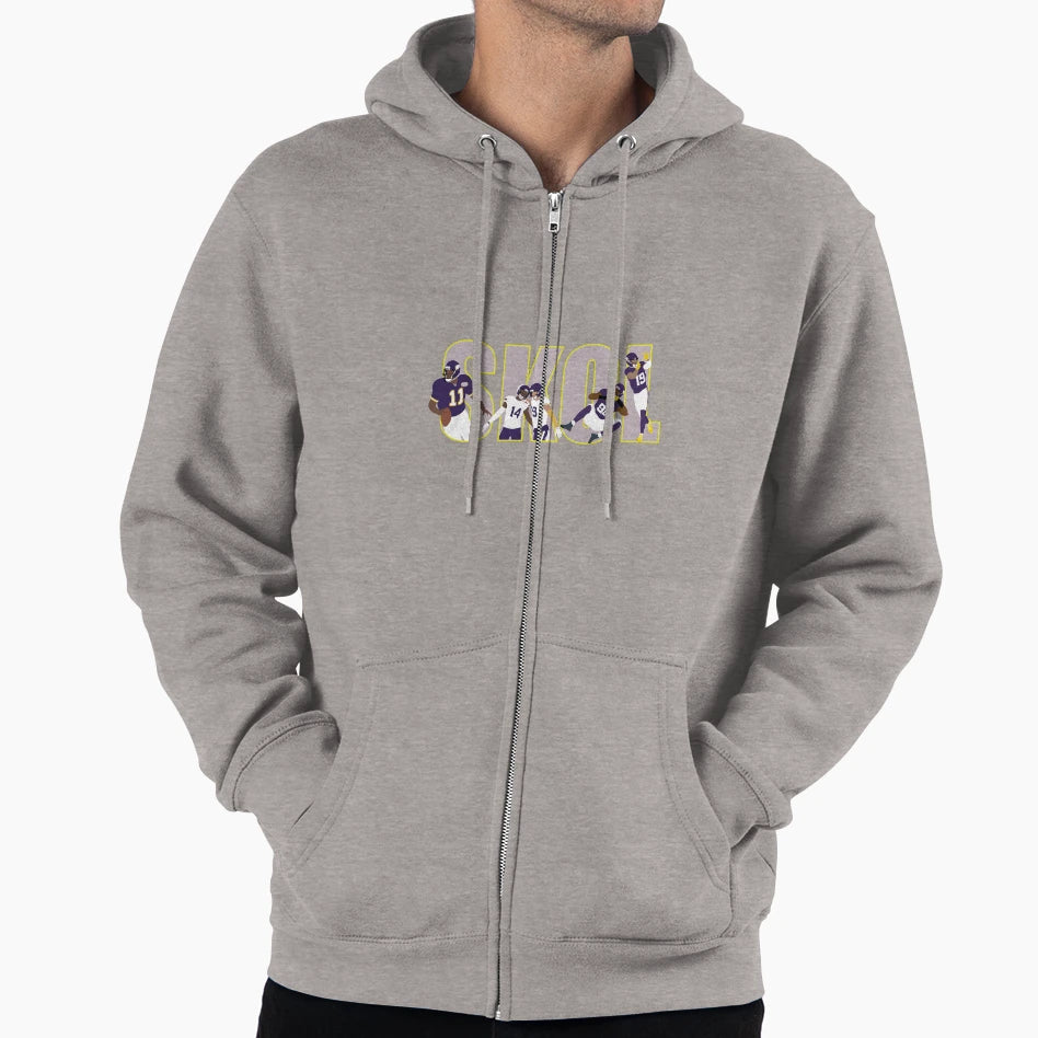 Skol Vikings Hoodie - Minimalist Print for Adults - T-Shirt, Sweatshirt, Hoodie