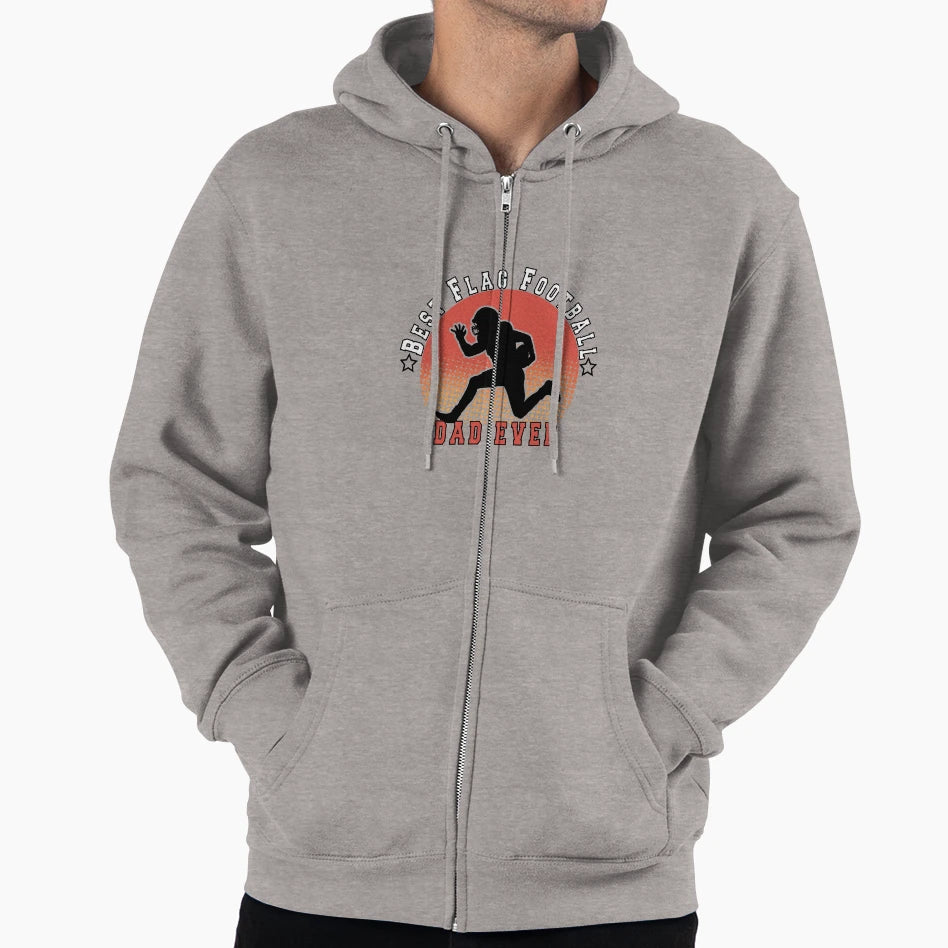 Best Flag Football Dad Ever Hoodie - Aesthetic Graphic Men Women - T-Shirt, Sweatshirt, Hoodie