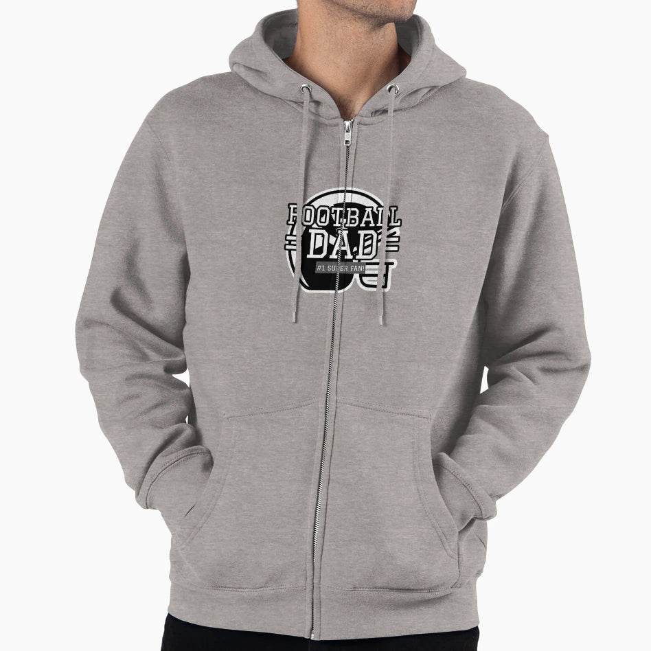 Football Dad 1 Super Fan Hoodie - Novelty Apparel for Adults - T-Shirt, Sweatshirt, Hoodie