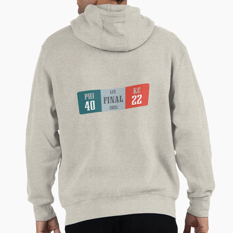 Final Score Super Bowl Lix Hoodie - Custom Art Print for Adults - T-Shirt, Sweatshirt, Hoodie