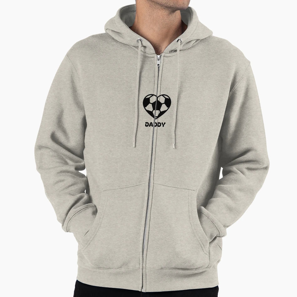 Soccer Daddy Football Heart Shape Father Hoodie - Aesthetic Graphic Unisex - T-Shirt, Sweatshirt, Hoodie