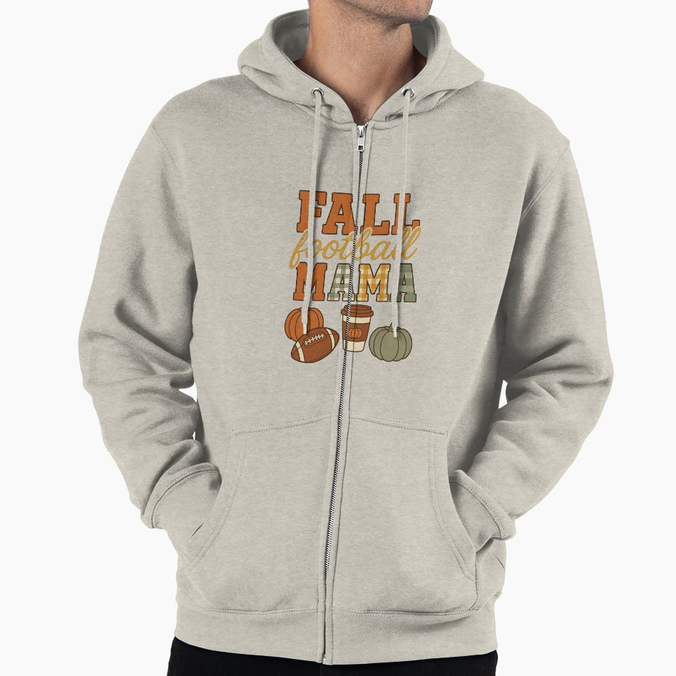 Fall Football Mama Cozy Autumn Hoodie - Casual Everyday Wear Unisex - T-Shirt, Sweatshirt, Hoodie