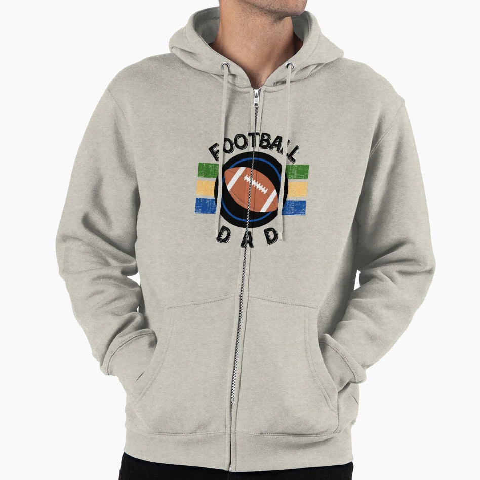 Football Dad Sports Dad Dad Life White Hoodie - Custom Art Print for Adults - T-Shirt, Sweatshirt, Hoodie